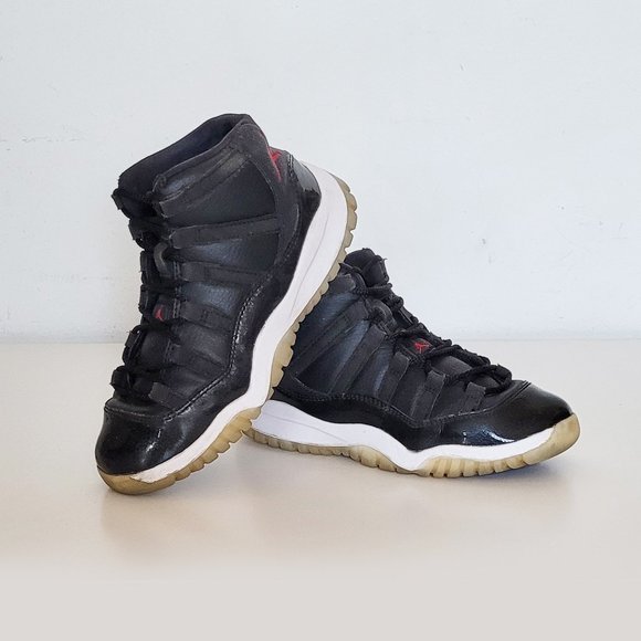 Air Jordan Retro 11 '72-10' Black Red Boy Sneakers - PS 378039-002 - Size 13C - Picture 1 of 10
